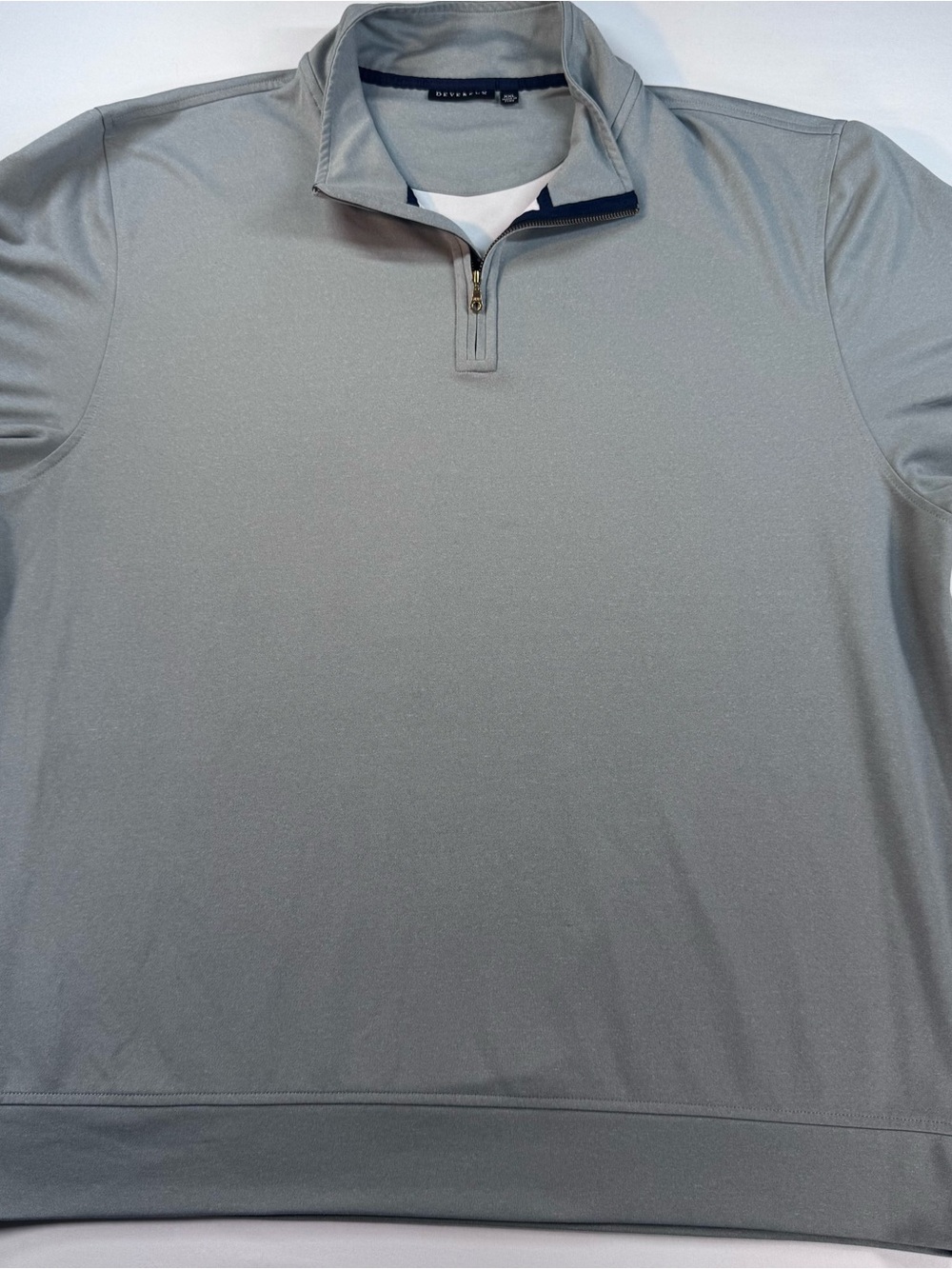DEVEREUX Men's Grey 1/4-Zip Performance Pullover Shirt, XXL, Whisper Rock Logo